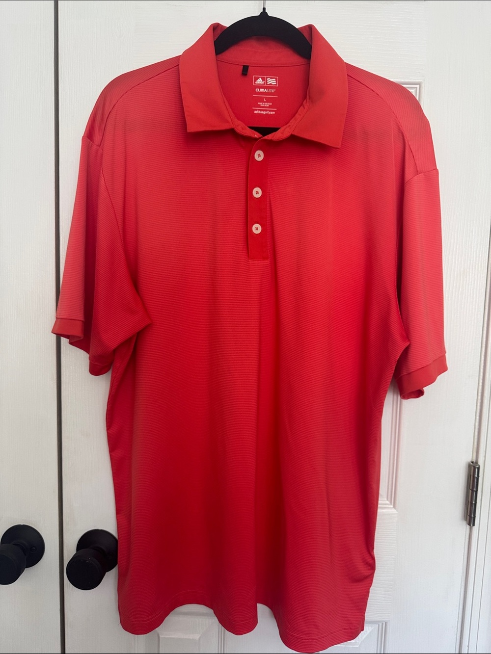 adidas golf Climalite Men’s Orange/Salmon colored Performance Polo Shirt Size L